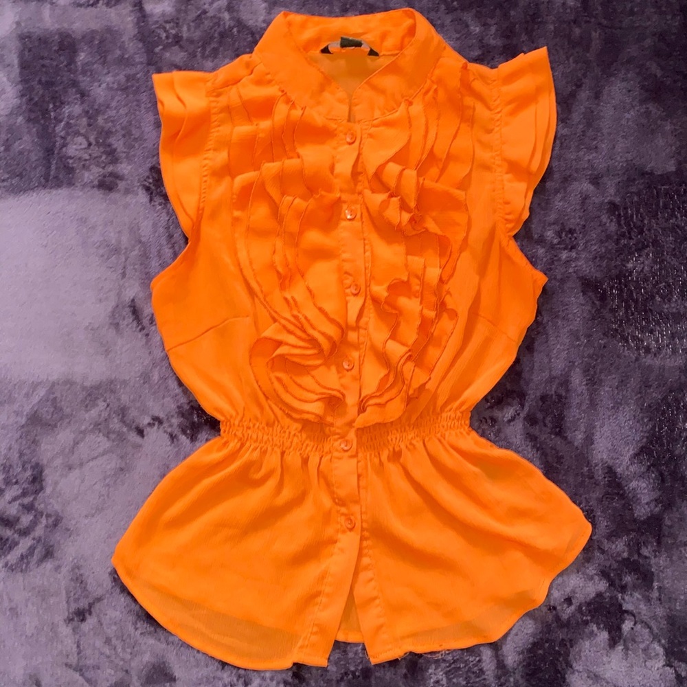 Button Down Ruffle Blouse